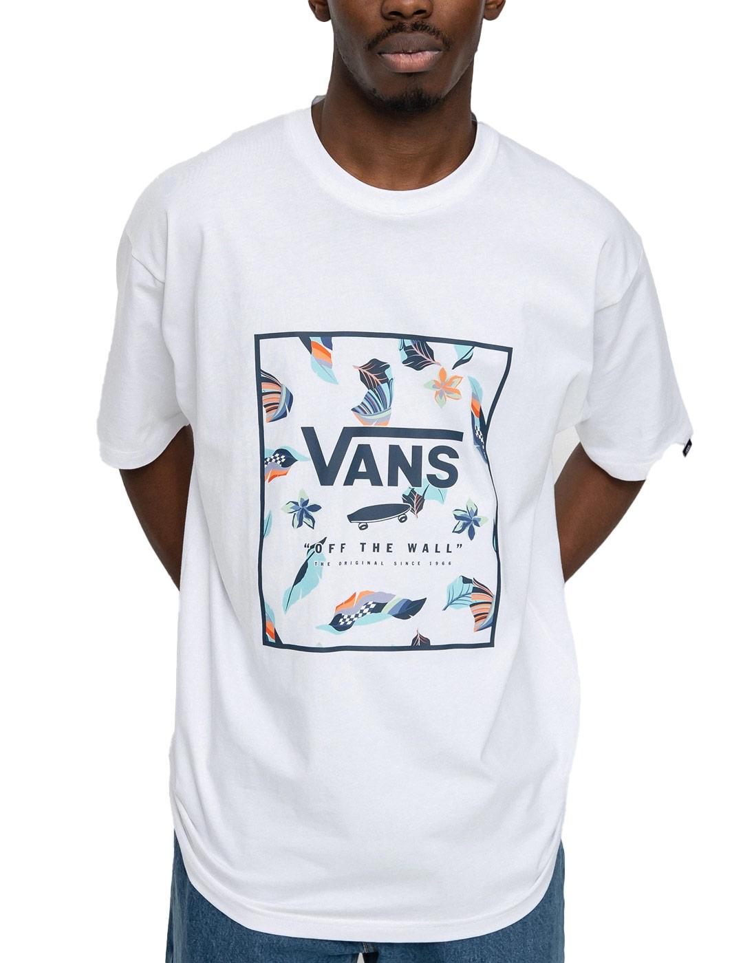 plantador Dedicar Alegre Camiseta Vans Classic Print Blanco
