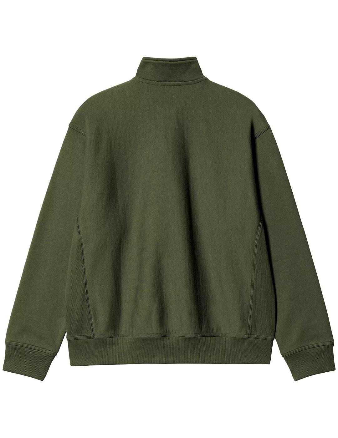 Sudadera Carhartt Wip Half Zip American Script Verde