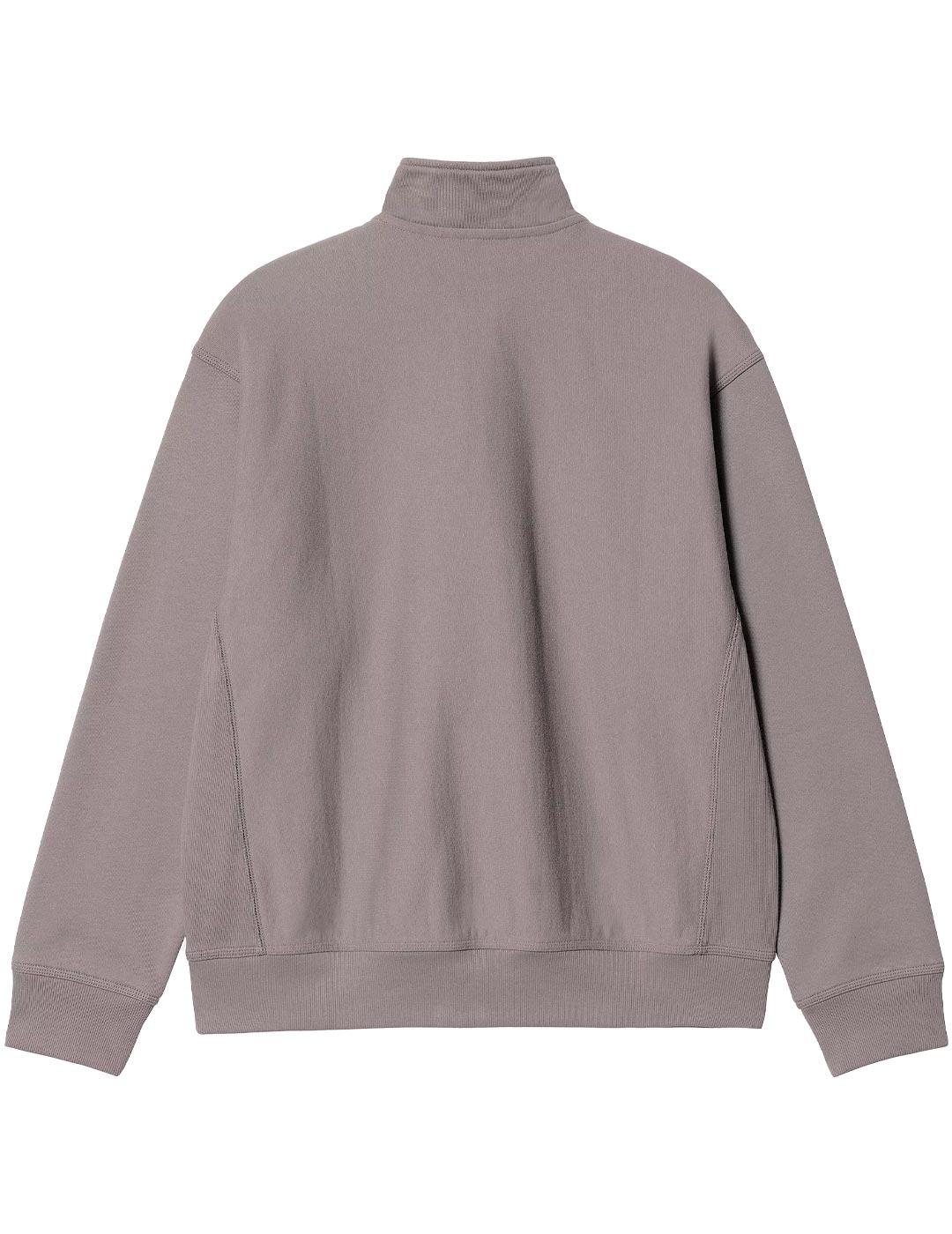 Sudadera Carhartt Wip Half Zip American Script Gris